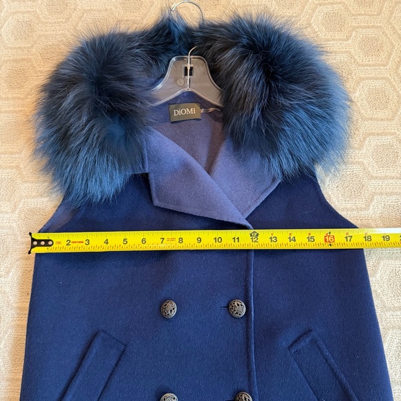 Diomi Blue Double-Breasted Vest Dress w/ Detachable Fur & Cape - Picture 7 of 14